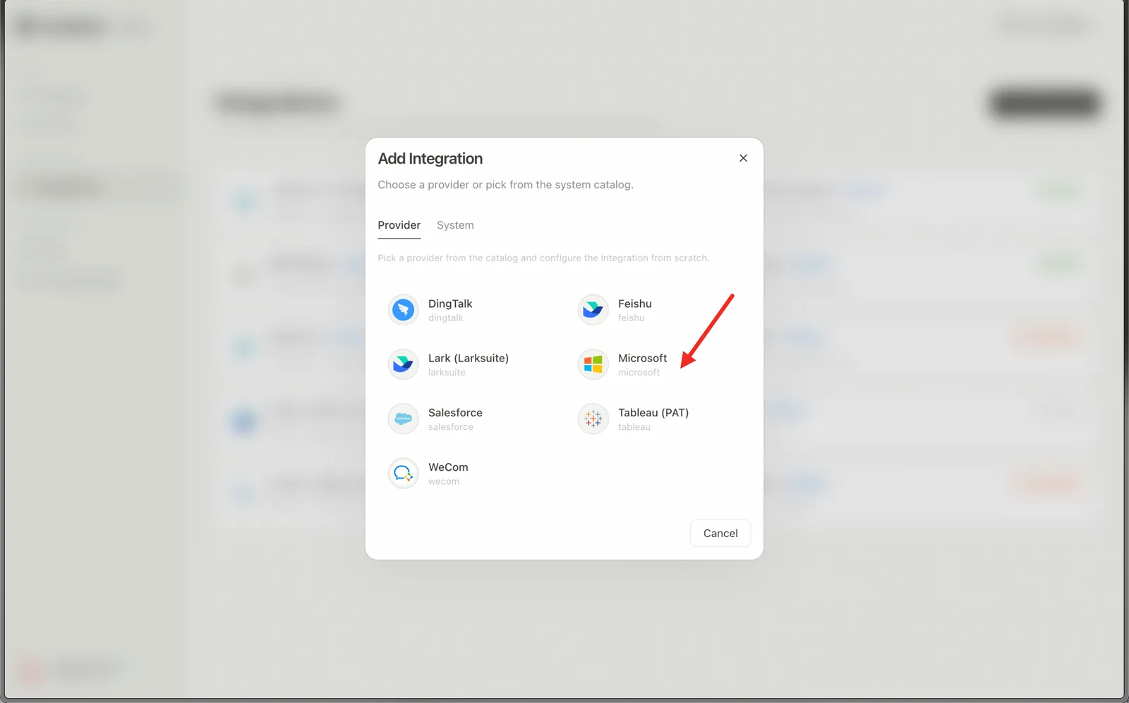Choose the Microsoft provider (2)