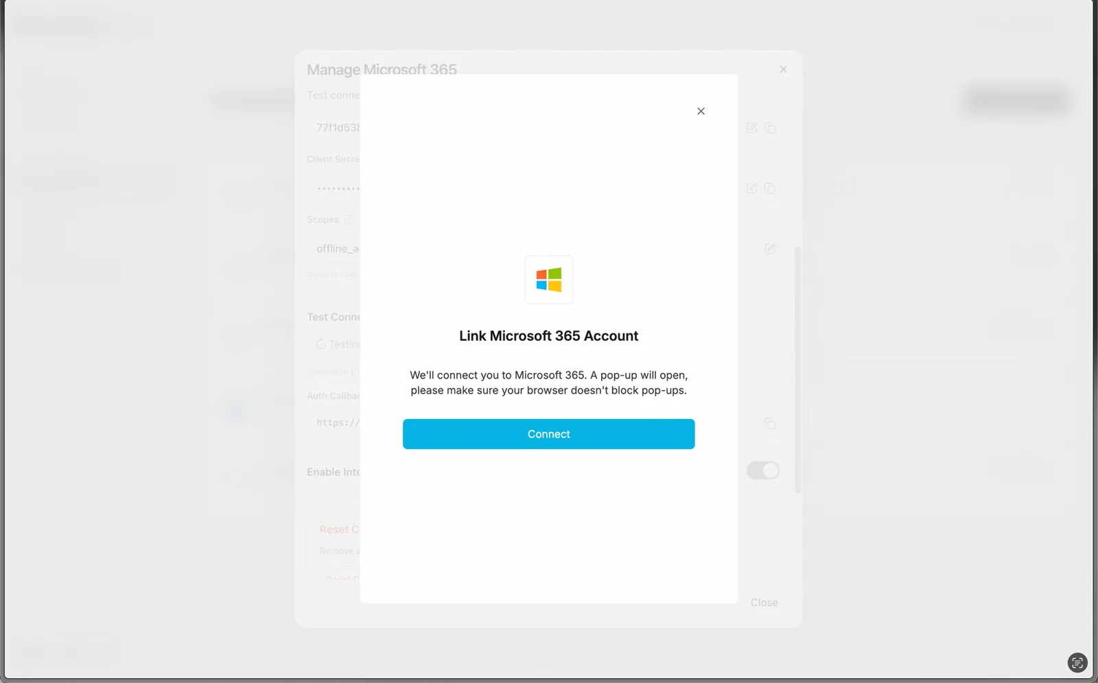 Test Connection sign-in authorization (5)