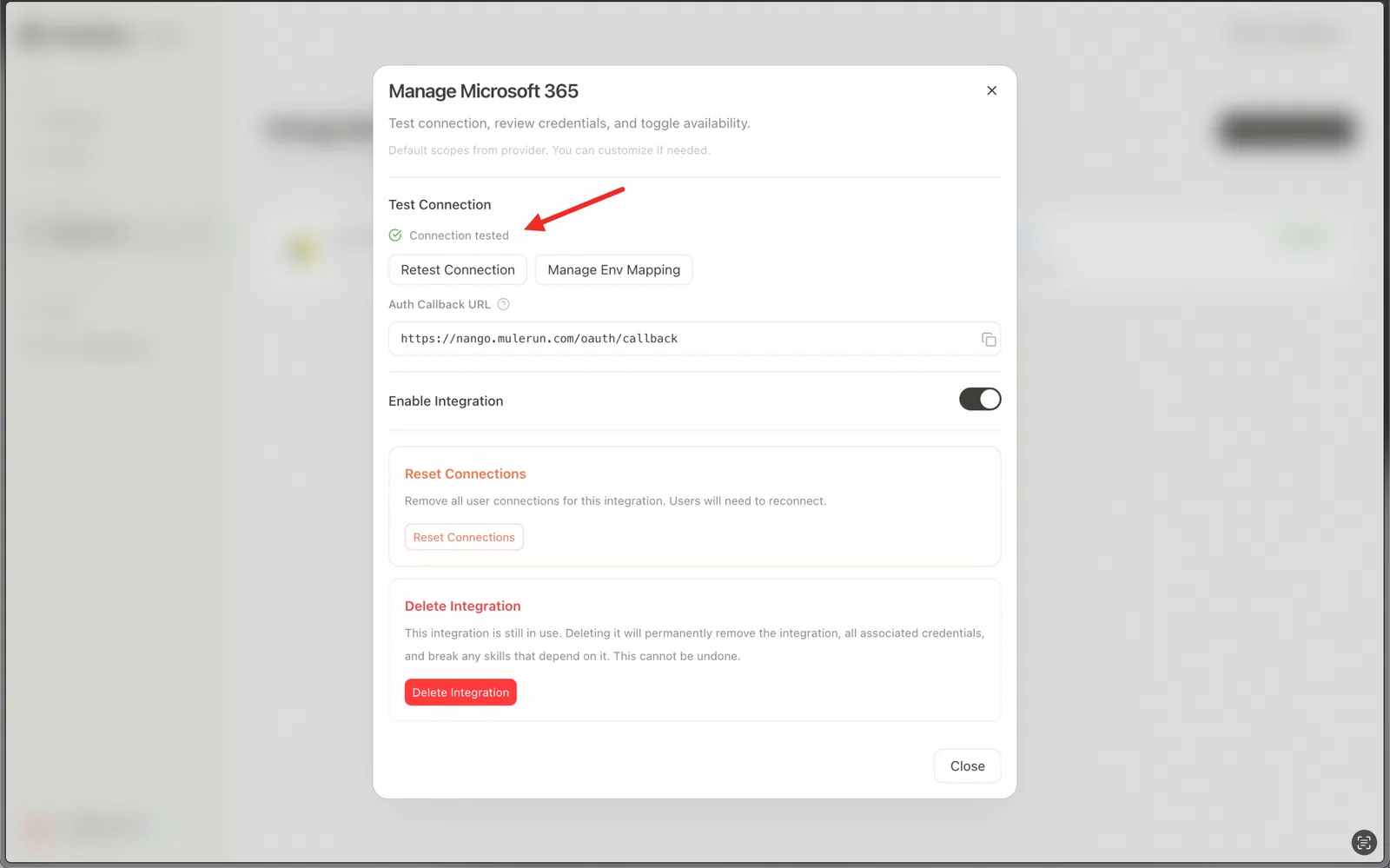 Authorization successful — Connection tested (6)
